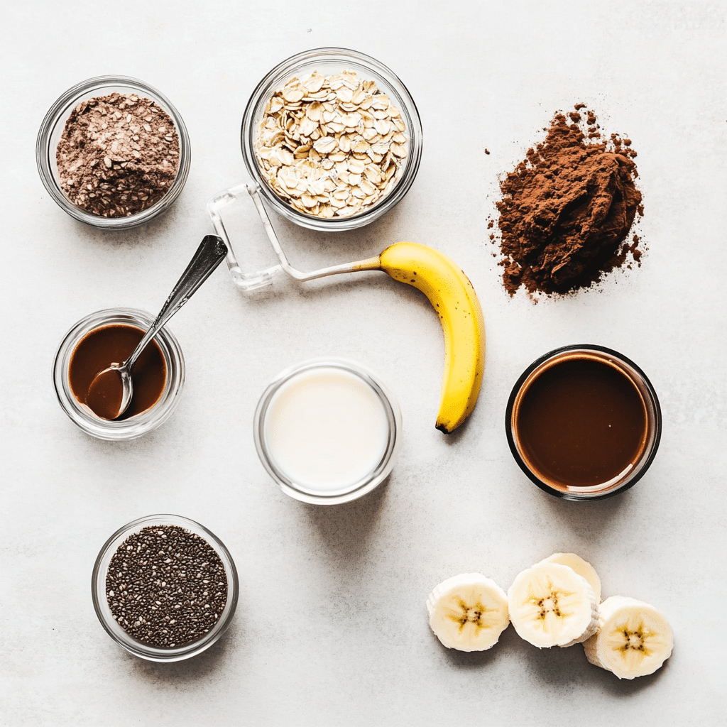 Chocolate Covered Banana Overnight Oats: A Healthy Breakfast That Tastes Like Dessert Chocolate Covered Banana Overnight Oats Ingredients for chocolate covered banana overnight oats