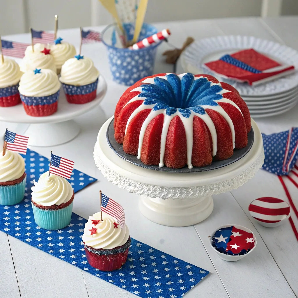 Red White Blue Bundt Cake – The Ultimate Patriotic Dessert Guide Red White Blue Bundt Cake patriotic dessert table with red white blue bundt cake centerpiece